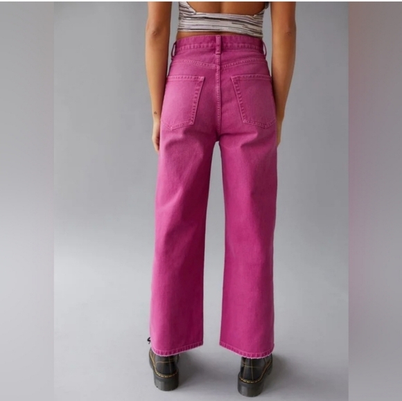 NWT Urban Outfitters BDG High & Wide Bright Pink Jeans Size 30 - Picture 3 of 12